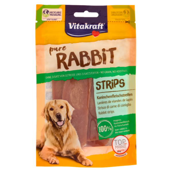 Vitakraft pure Rabbit Strips Strisce di carne di coniglio 80 g