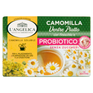 L'Angelica Camomilla Ventre Piatto Con Finocchio e Probiotico Senza Zuccheri 14 Bustine 56 g