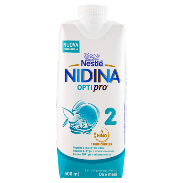 NESTLÉ NIDINA Optipro 2 Latte di proseguimento liquido da 6 mesi Brick 500ml