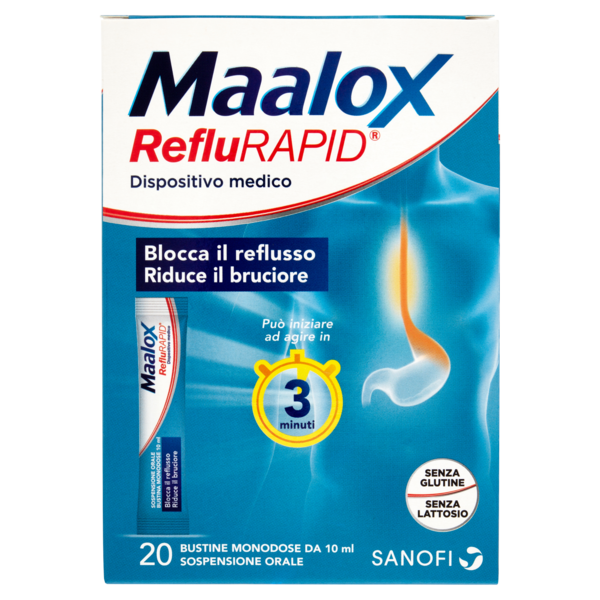 Maalox RefluRapid Bustine Monodose 20 x 10 ml
