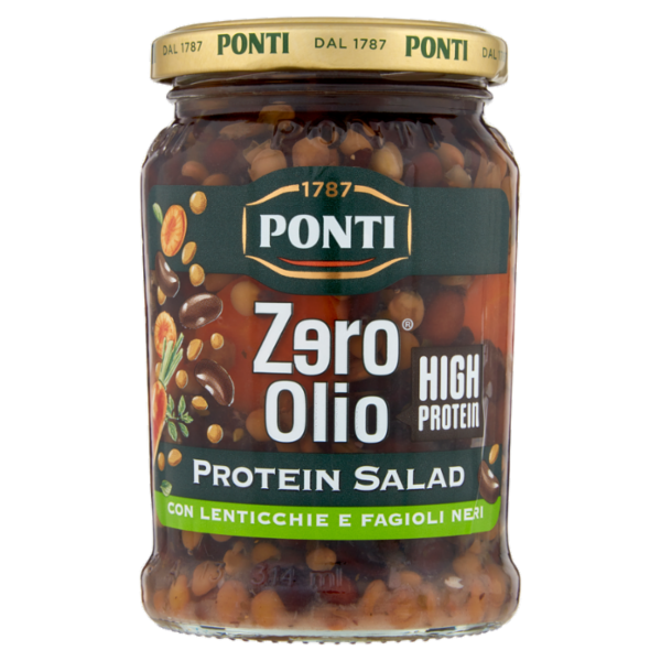 Ponti Zero Olio Protein Salad con Lenticchie e Fagioli Neri 300 g