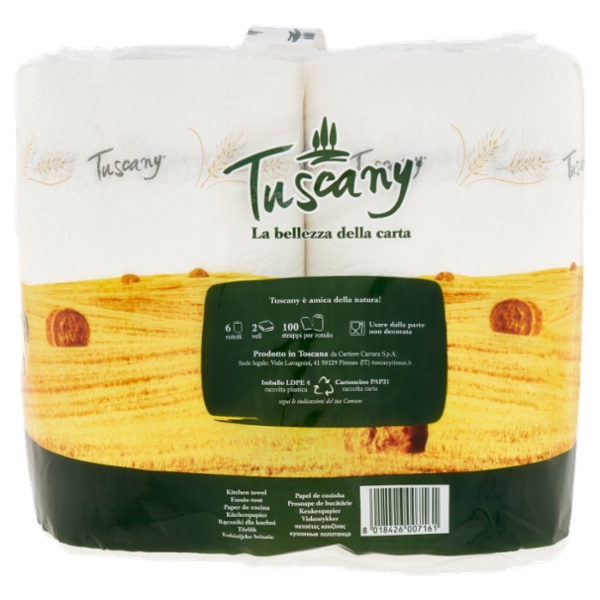 Tuscany asciugatutto maxi rotoli 6 pz
