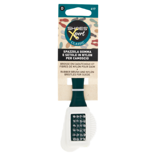 Shoes'Xpert Classic Spazzola Gomma e Setole in Nylon per Camoscio