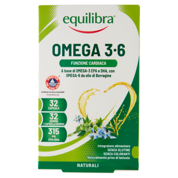 equilibra Omega 3-6 Funzione Cardiaca 32 Capsule 38,4 g