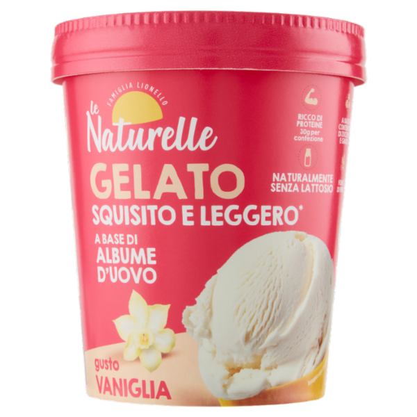 le Naturelle Gelato Squisito e Leggero* a Base di Albume d'Uovo gusto Vaniglia 250 g