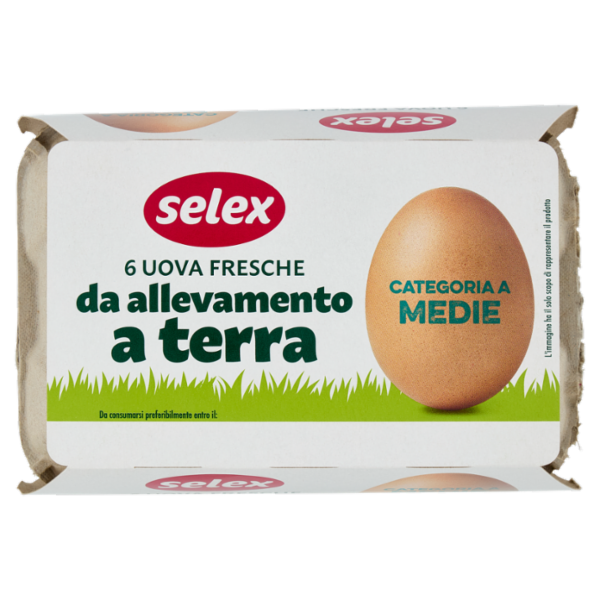 Selex 6 Uova Fresche Medie da Allevamento a Terra Categoria A