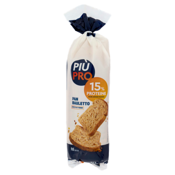 Piùpro Pan Bauletto ad Alto Contenuto di Proteine a Fette 400 g