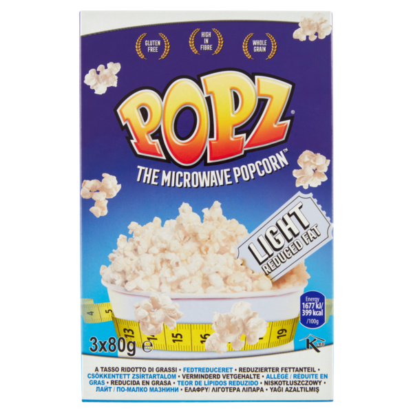 Popz the Microwave Popcorn Light 3 x 80 g