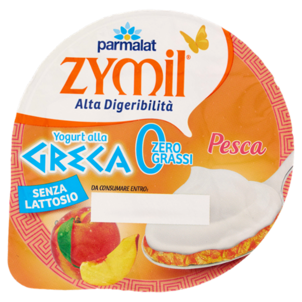 ZYMIL Alta Digeribilità Senza Lattosio Yogurt alla Greca Zero Grassi Pesca 150g