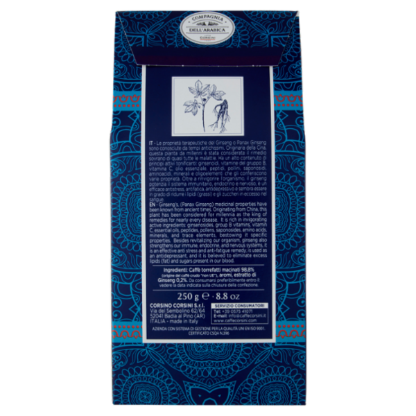 Compagnia dell'Arabica Puro Arabica Macinato con Vero Estratto al Ginseng caffè macinato 250 g