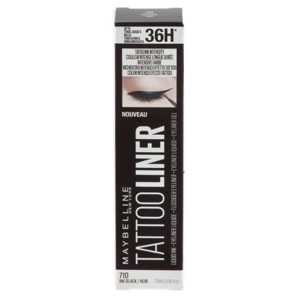 Maybelline New York Eyeliner Tattoo Liner Liquid Ink, A Lunga Tenuta, Nero