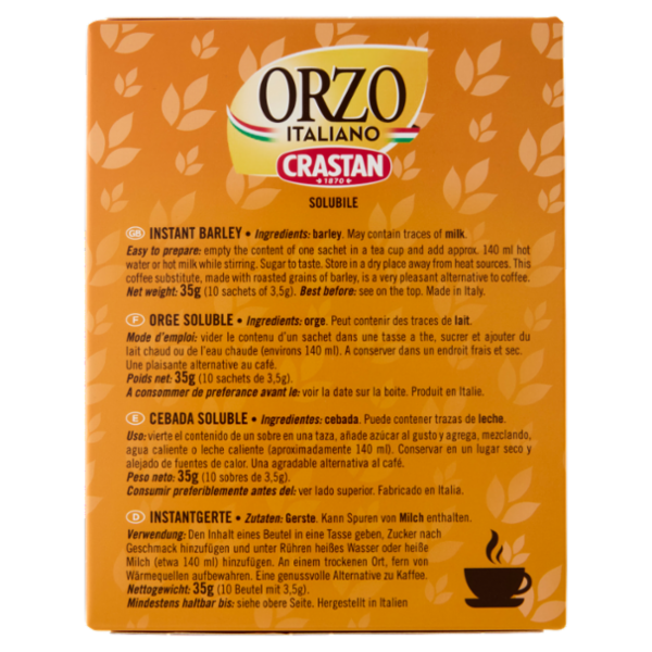 Crastan Orzo Italiano Solubile Bustine 10 x 3,5 g