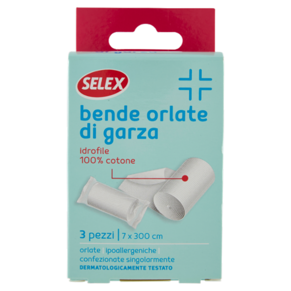 Selex Bende di Garza Orlate Idrofile 7x300 cm 3 pezzi