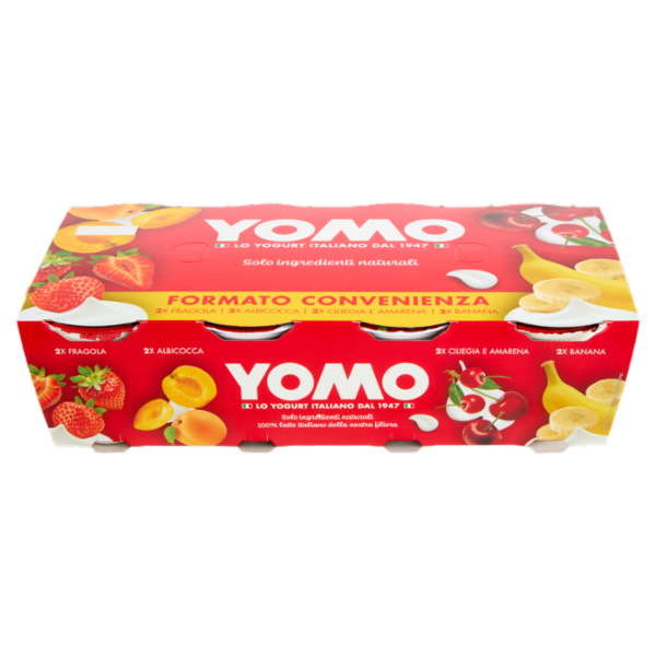 Yomo Fragola, Albicocca, Ciliegia e Amarena, Banana 8 x 125 g