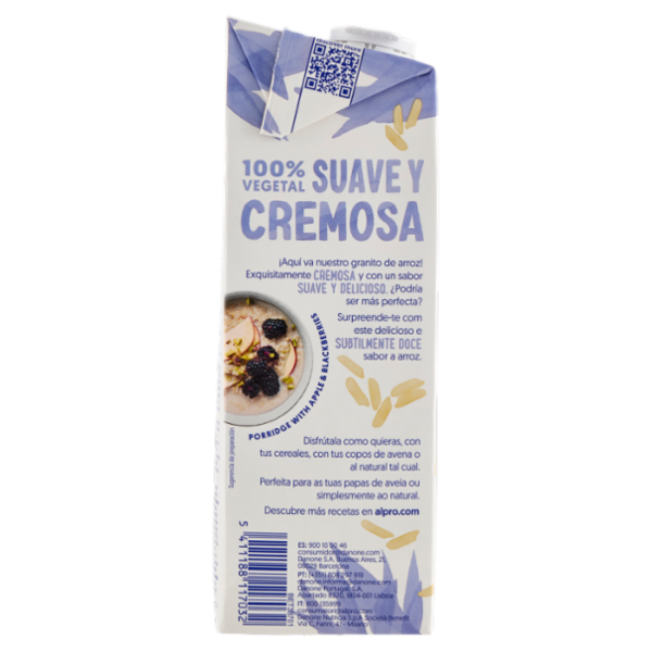 ALPRO Classico Bevanda Vegetale al Riso, Senza Lattosio, Basso in Grassi, 1l