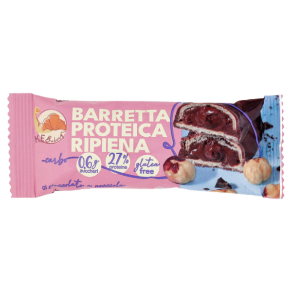 KE Bakery Barretta Proteica Ripiena al cioccolato e nocciola 30 g