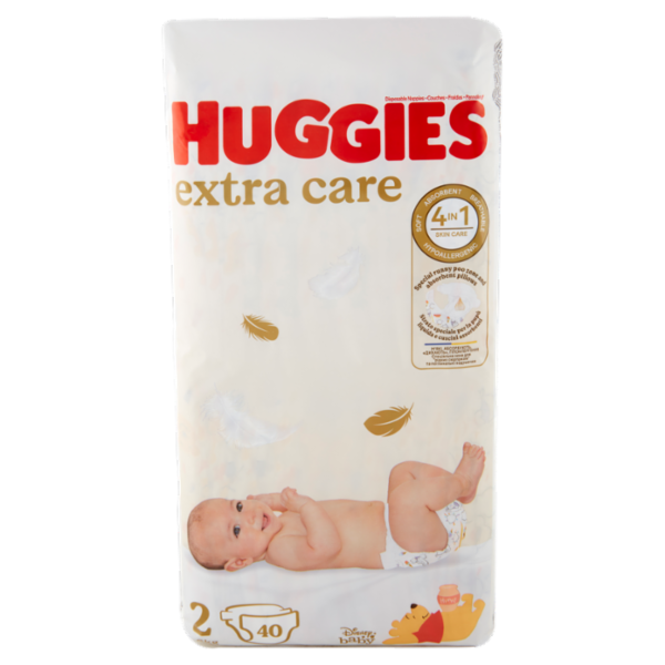 Huggies extra care Pannnolini 2 3-6 Kg 40 pz