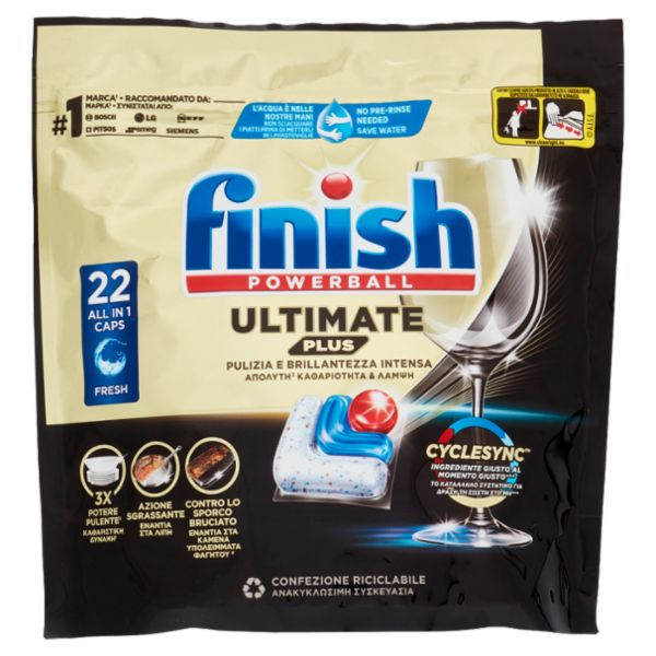 Finish Ultimate Plus Fresh pastiglie lavastoviglie 22 lavaggi 268,4 g