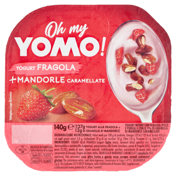 Oh my Yomo! Yogurt Fragola + Mandorle Caramellate 140 g
