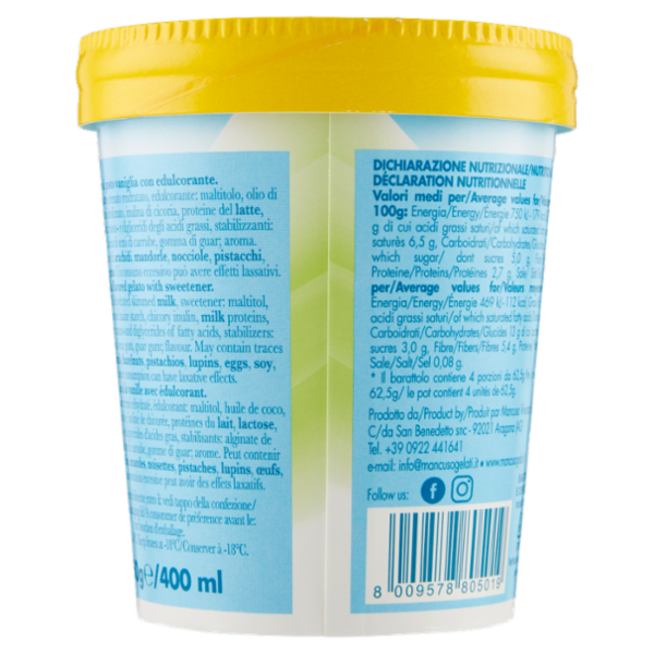 Mancuso Gelati Gelato Zero gusto Vaniglia 250 g