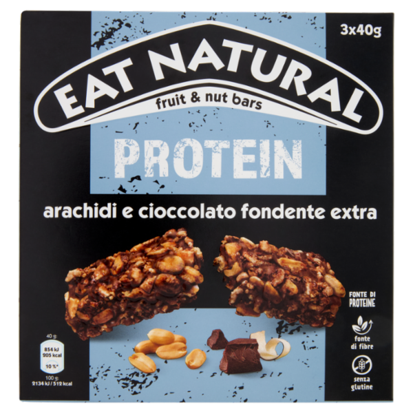 Eat Natural Protein arachidi e cioccolato fondente extra 3 x 40 g