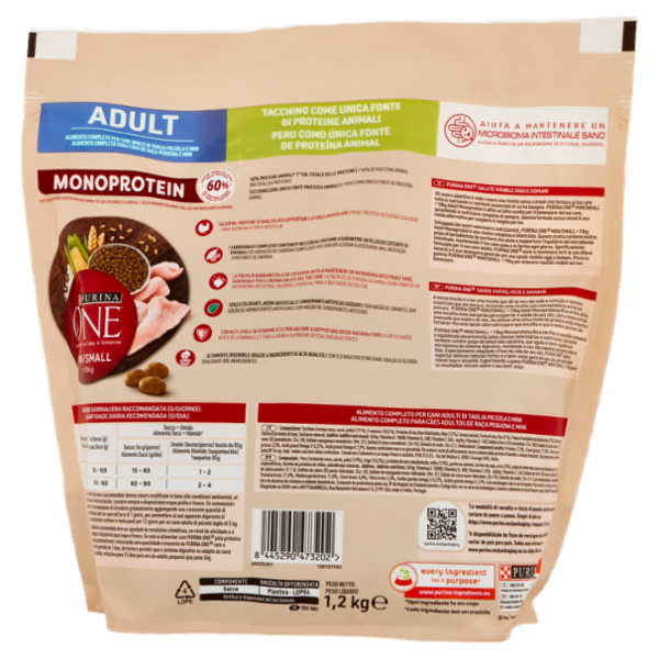 PURINA ONE Mini/Small Monoprotein Adult Tacchino 1,2 kg