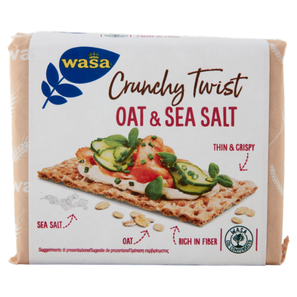 Wasa Chruncy Twist Cracker con Farina Integrale di Avena e Fiocchi d'Avena 265g