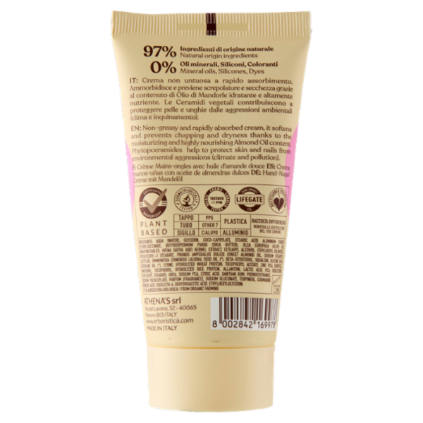 l'Erboristica Crema Mani e Unghie Protettiva Nutriente Olio di Mandorle Dolci&Ceramidi Vegetali 75ml