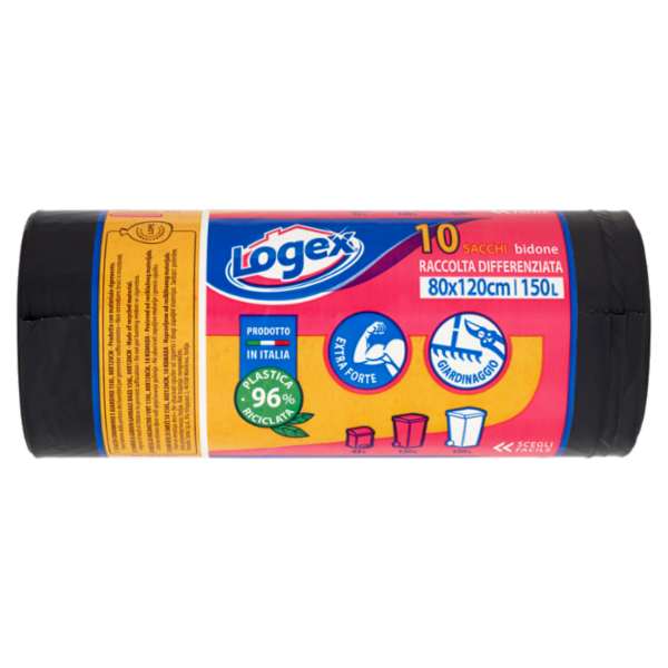 Logex Sacchi bidone Raccolta Differenziata 80x120cm 150L 10 pz