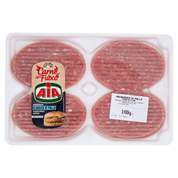 Aia Carne al Fuoco Hamburger Classico di Pollo 0,400 kg