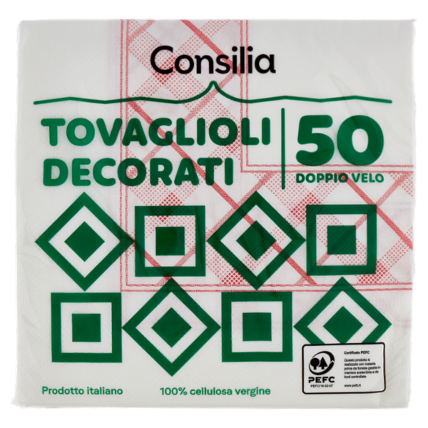Consilia Tovaglioli 2 Veli 33X33 cm Decorati 50 pezzi