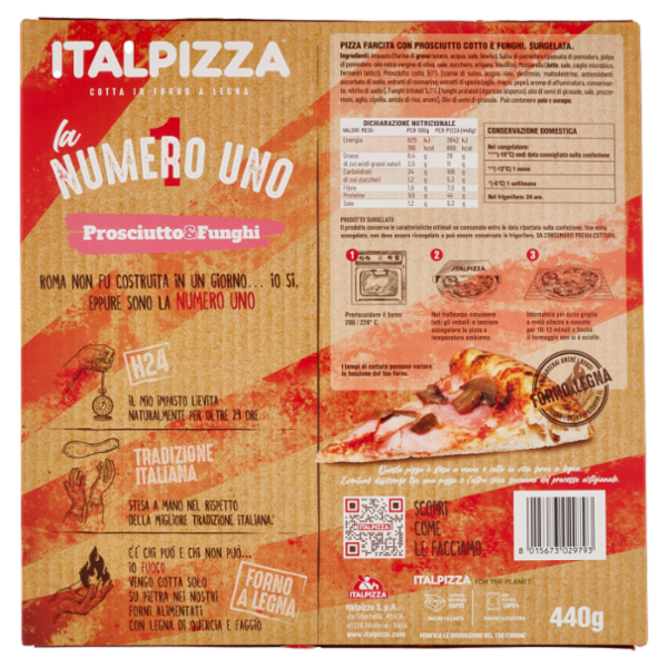 Italpizza la Numero Uno Prosciutto&Funghi 440 g