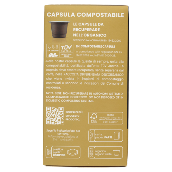 Caffè Vergnano 1882 Oro Capsule Compatibili Nespresso* 10 x 5 g