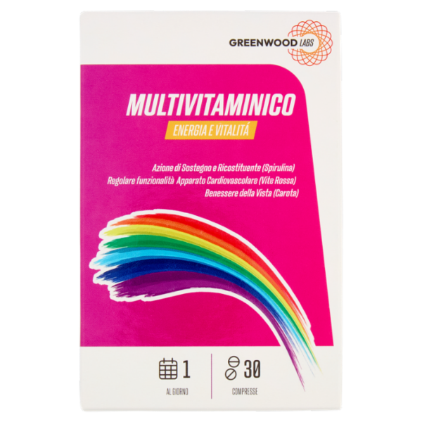 Greenwood Labs Multivitaminico Energia e Vitalità 30 Compresse 36 g