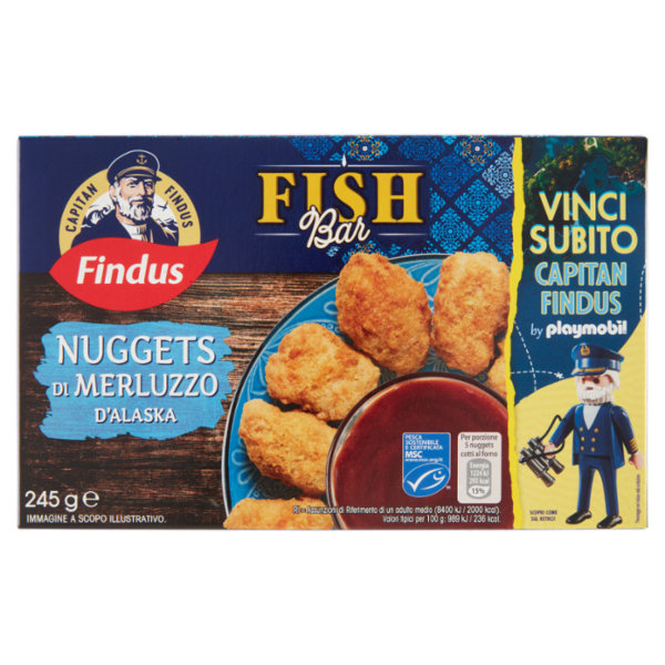 Capitan Findus Fish Bar Nuggets di Merluzzo D'Alaska 245 g