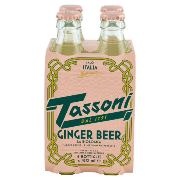 Tassoni Ginger Beer la Biologica 4 x 180 ml