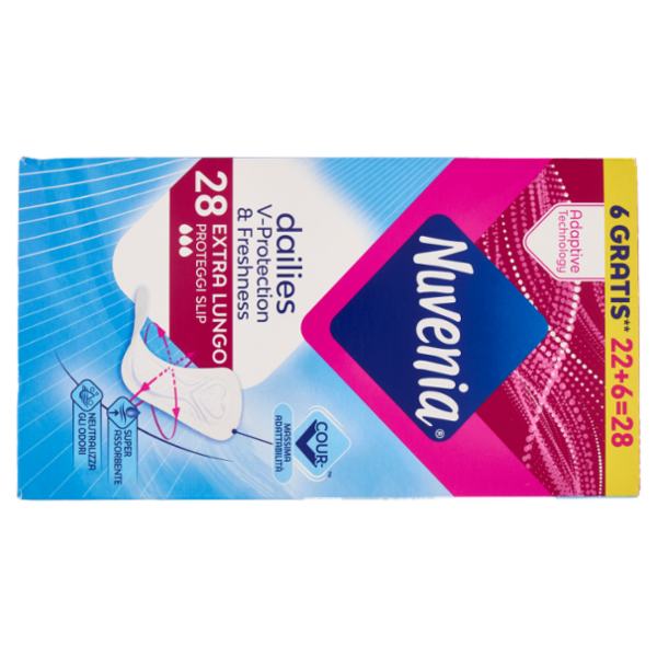 Nuvenia dailies V-Protection & Freshness Extra Lungo Proteggi Slip 28 pz