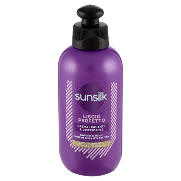 sunsilk Liscio Crema Lisciante & Districante con Olio di Argan, Proteine della Seta e Biotina 200 mL