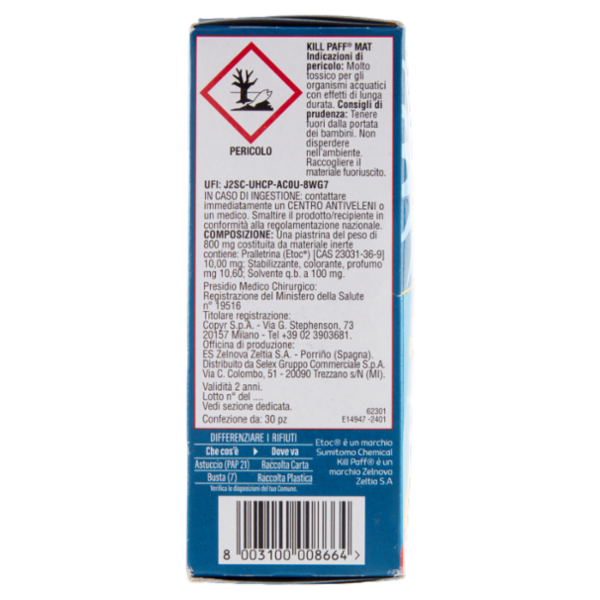 Selex Insetticida Piastrine Antizanzare 30 pezzi