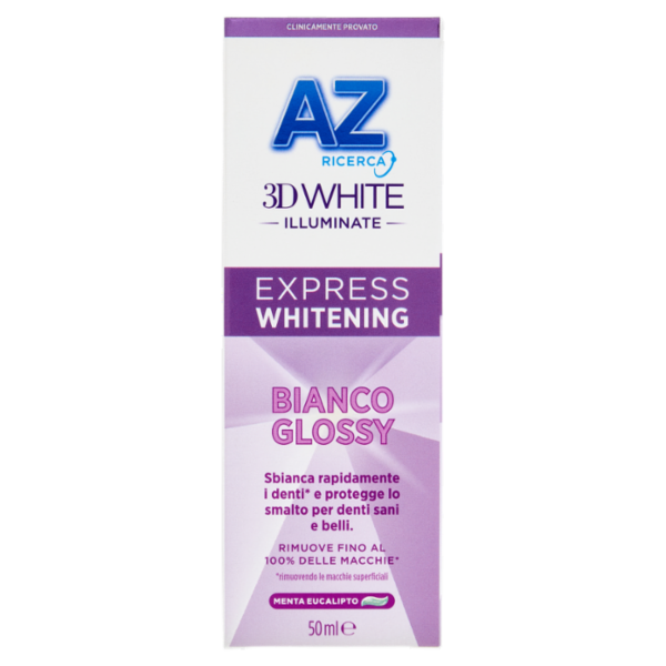 AZ Ricerca Dentifricio 3D White Illuminate Express Whitening Bianco Glossy 50 ml