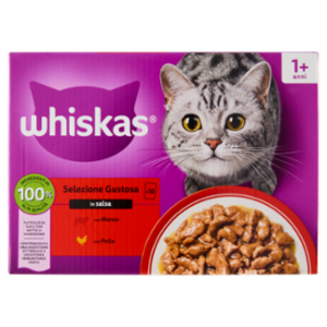 Whiskas Selezione Gustosa In Salsa Con Manzo, Con Pollo 10x85g