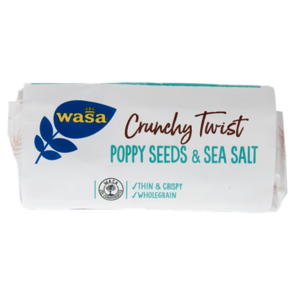 Wasa Chruncy Twist Cracker con Farina Integrale di Segale e Semi di Lino e Papavero 245g