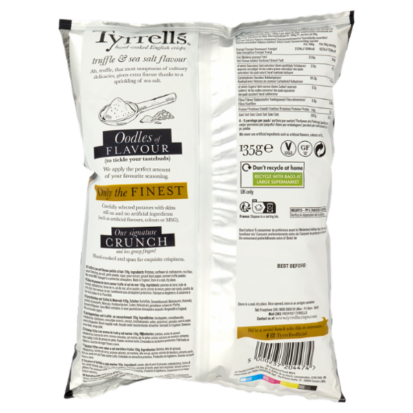 Tyrrell's truffle & sea salt flavour 135 g