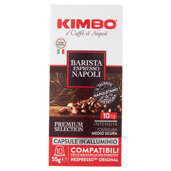 Kimbo Barista Espresso Napoli Capsule Compatibili con le Macchine Nespresso* 10 x 5,5 g