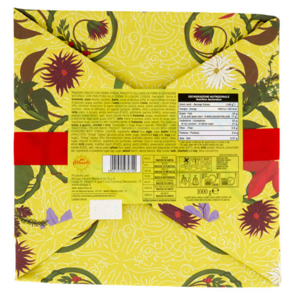 Strega Alberti Pandoro Farcito con Crema al Liquore Strega 1000 g