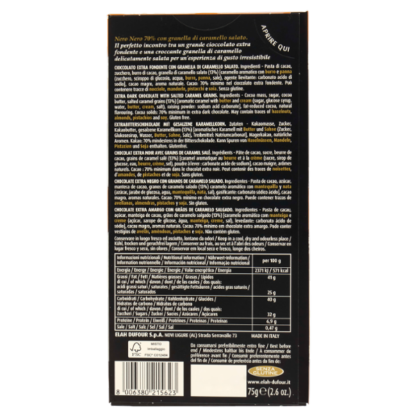 Novi NeroNero 70% Cacao Caramello 75 g
