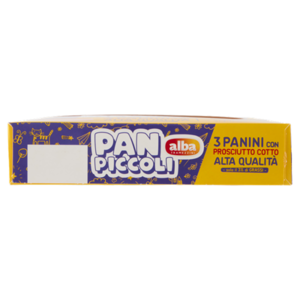 alba Tramezzini Pan Piccoli Panini con Prosciutto Cotto Alta Qualità 3 x 60 g