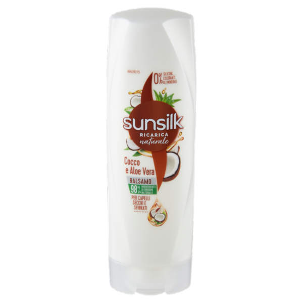 sunsilk Ricarica naturale Balsamo Cocco e Aloe Vera per Capelli Secchi e Sfibrati 200 mL