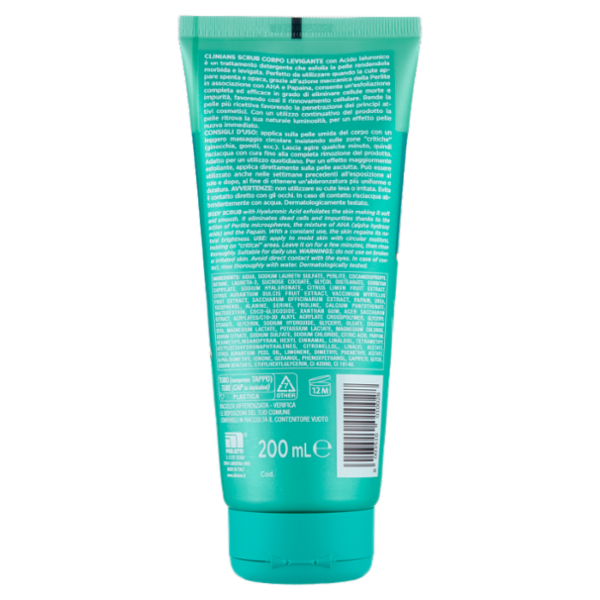 Clinians Intense A Bodycare Scrub Corpo Levigante Acido Ialuronico 200 mL