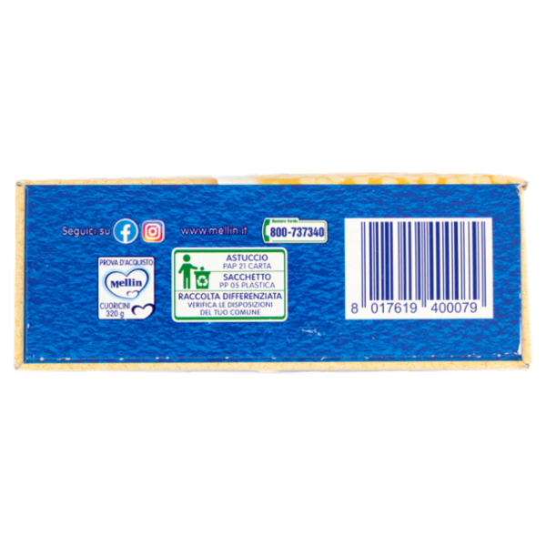 MELLIN Pastina 100% Naturale Cuoricini con farina Grano Tenero 320 g